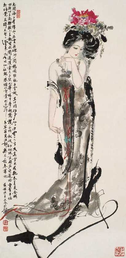 薛林兴 杨贵妃 立轴